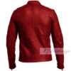 Classical Red Men's Vintage Style Leather Jacket - Image 3