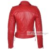 Red Biker Racer Stylish Women Leather Jacket - Image 2