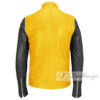 Yellow & Black Biker Leather Jacket For Men - Image 3