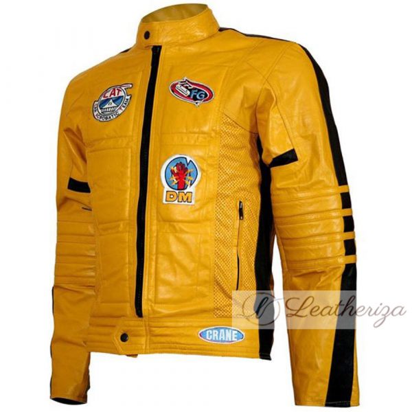 Café Racer Yellow Men's Biker Leather Jacket