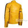 Caf? Racer Yellow Men's Biker Leather Jacket - Image 3