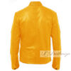 Marguerite Yellow Biker Leather Jacket For Men - Image 3