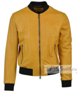 yellow bomber jacket for men