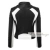 Stylish Black & White Women's Leather Jacket - Image 3