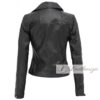 Voguish Black Motorcycle Leather Jacket For Women - Image 3