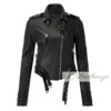 Trendy Racer Women's Black Leather Jacket - Image 2