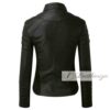 Leeza Racer Stylish Black Leather Jacket For Women - Image 4