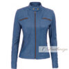 Admiral Blue Women's Real Leather Jacket