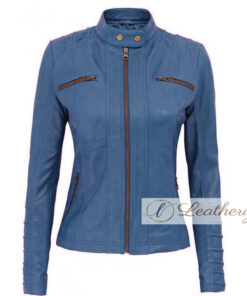 Admiral Blue Women's Real Leather Jacket