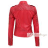 Modish Garnet Red Leather Jacket For Women - Image 3