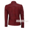 Classical Vintage Dark Red Women's Leather Jacket - Image 3