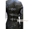 Spidey Women's Black Leather Trench Coat - Image 2