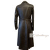 Stylish Elegant Women's Brown Leather Trench Coat - Image 2