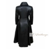 Obsidian Black Leather Trench Coat For Women - Image 2