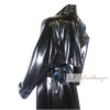 Voguish Long Black Women's Leather Trench Coat - Image 3