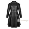 Sable Black Leather Trench Coat For Women - Image 2