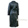Charcoal Black Women's Leather Trench Coat - Image 2