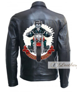 Ride Dead Skull Black Biker Men's Leather Jacket