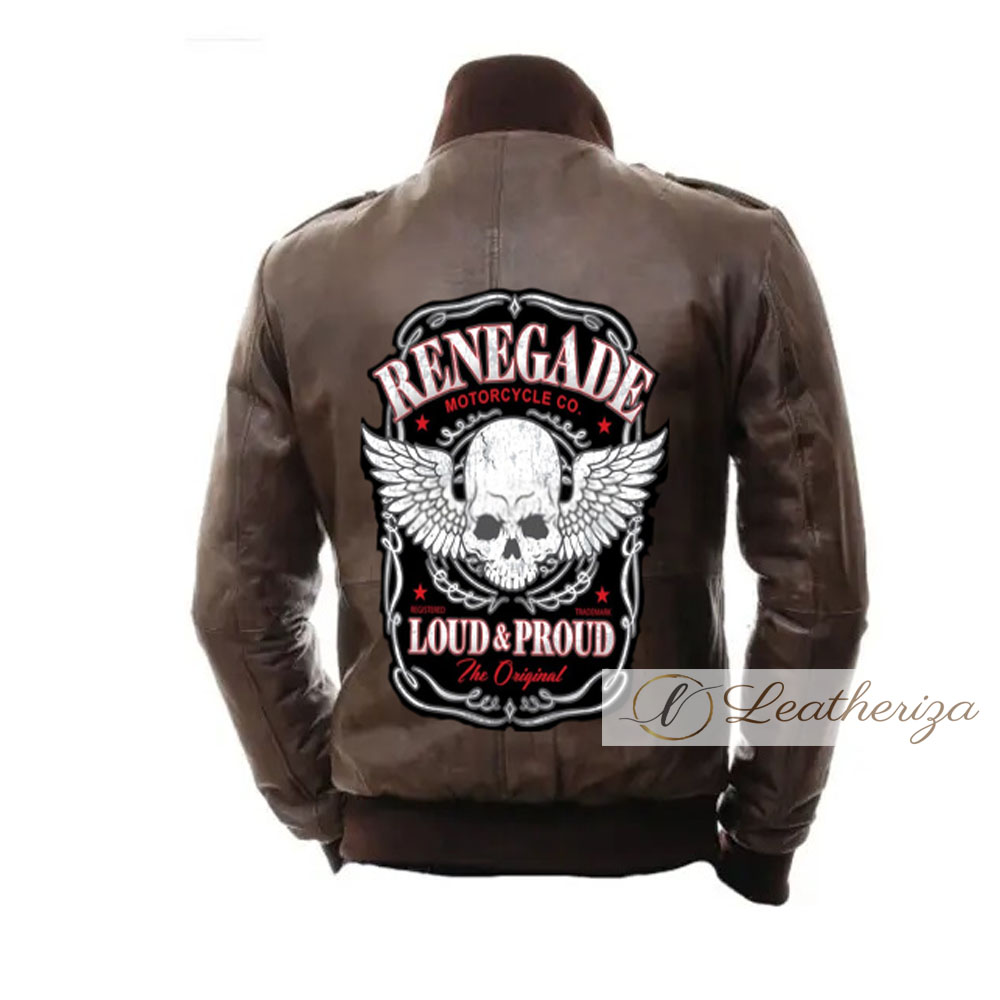 Ride Free Skull Brown Biker Jacket for Men Available Online in USA