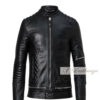 Voguish Bone & Skull Black Leather Jacket For Men - Image 2