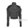 Short Body Studded Black Biker Leather Jacket For Women - Image 2