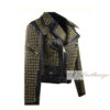 Buy Soot Short Body Studded Black Biker Leather Jacket For Women - Image 2