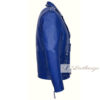 Blue Studded Women's Leather Jacket - Image 4