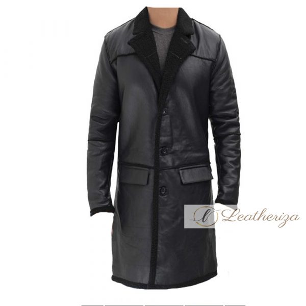Shearling Leather Trench Coat