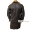 Short Brown Shearling Leather Coat For Men - Image 2