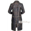 Classical Vintage Brown Leather Trench Coat For Men - Image 5