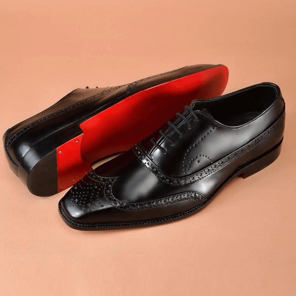 Black Wingtip Oxford Handmade Shoes