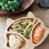 KIDSAVIA Baby Toddler Bamboo Plate and spoon with Silicone Suction - Stay Put Plate - Bamboo Plate Gripper Mat Weaning Self Feeding, Fox Cute - KIDSAVIA Random color (blue) - Image 3