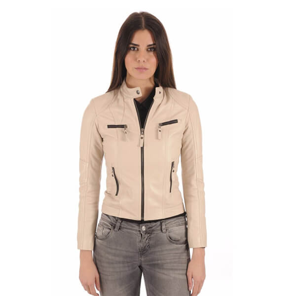 Women Leather Jacket Bomber Biker Genuine Sheepskin Leather Jacket for ...