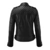 Women Stylish Motorcycle Biker Genuine Sheepskin Leather Jacket for Women Black - Image 2