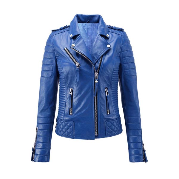 Women Stylish Motorcycle Biker Genuine Sheepskin Leather Jacket for ...