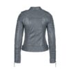 Women Leather Jacket Motorcycle Biker Genuine Sheepskin Leather Jacket for Women Grey - Image 2