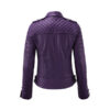 Women Stylish Motorcycle Biker Genuine Sheepskin Leather Jacket for Women Purple - Image 2