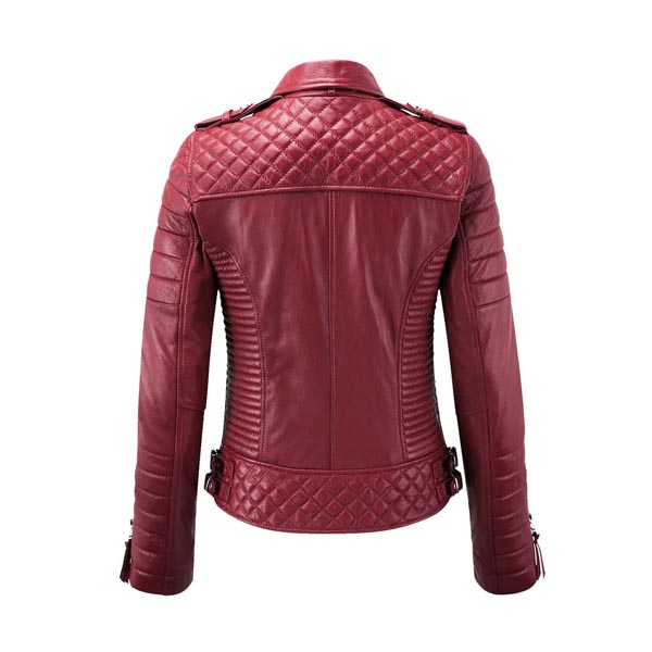Buy Red Leather Motorcycle Jacket For Women from leatheriza.com