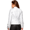 Biker Genuine Sheepskin Leather Jacket for Women White - Image 2