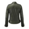 Women Stylish Motorcycle Biker Genuine Sheepskin Leather Jacket for Women Olive Green - Image 2