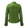 Women Stylish Motorcycle Biker Genuine Sheepskin Leather Jacket for Women Light Green - Image 2