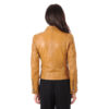 Women Leather Jacket Bomber Biker Genuine Sheepskin Leather Jacket for Women Yellow - Image 3