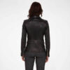 Women?s Black Leather Jacket Biker Genuine Sheepskin Leather Jacket for Women - Image 2