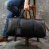 Genuine Black Leather Travel Bag Men & Women - Image 3