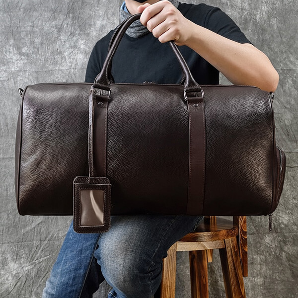 Genuine Leather Brown Travel Bag Men & Women - Leatheriza