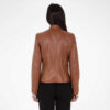 Tawny Brown Women?s Leather Biker Genuine Sheepskin Jacket for Women - Image 2