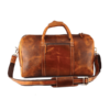 Brown Leather Travel Duffle Bag