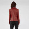 Red Women?s Leather Biker Genuine Sheepskin Jacket for Women - Image 2