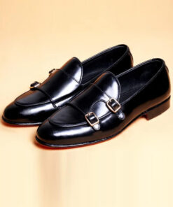 Black Monkstraps Shoes for Men