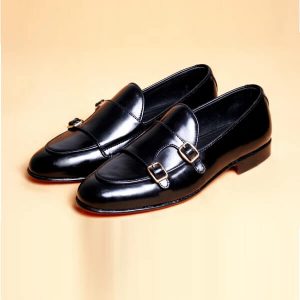 Black Monkstraps Shoes for Men